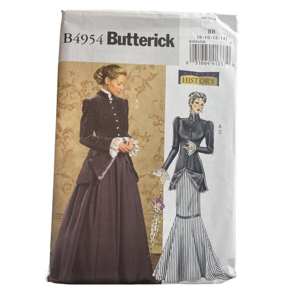 Butterick B4954 Costume Sewing Pattern Size 8-14 Steampunk 1900 My Fair Lady - Picture 1 of 7